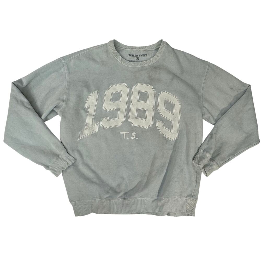 Taylor Swift 1989 Sweatshirt Baby Blue Cotton Blend size Large